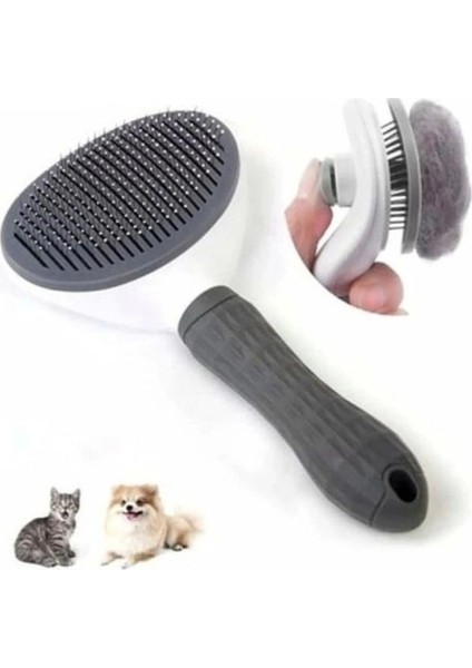 Lüks Basmalı Kedi Köpek Tarak Gri - CLN6643-7460