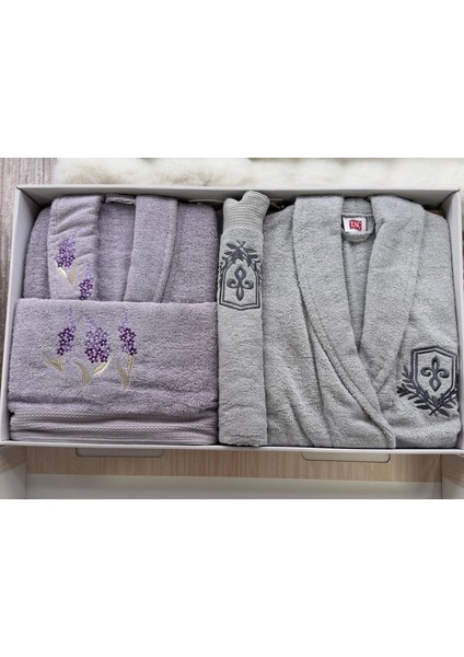 Soft Bamboo May Lavanta Gri Aile Seti