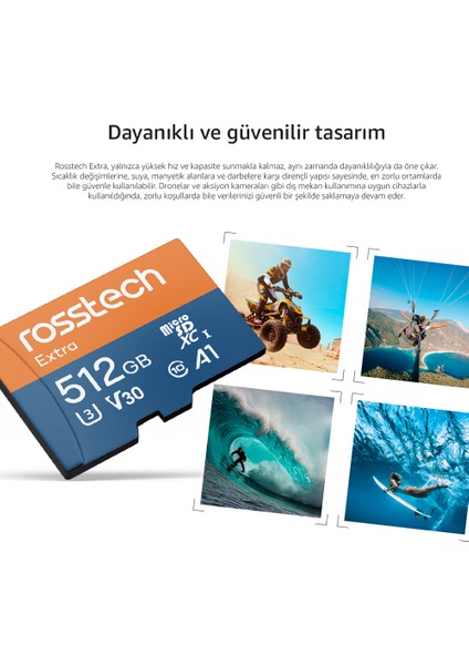 Extra 512GB Micro Sdxc V30 Uhs-3 C10 100MB/SN + Adaptörlü Hafıza Kartı