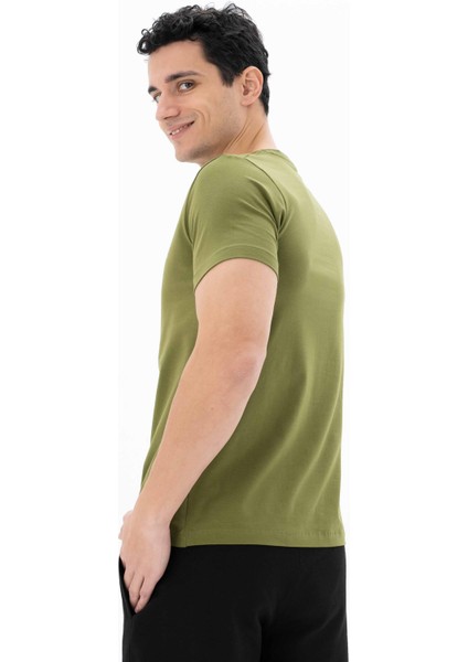 Erkek Slim Fit Bisiklet Yaka Tişört Y25344452401