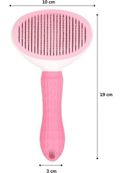 Kedi Köpek Tüy Toplayıcı Kendini Temizleyebilen Ergonomik Saplı Evcil Hayvan Tarağı Pembe indirimleri