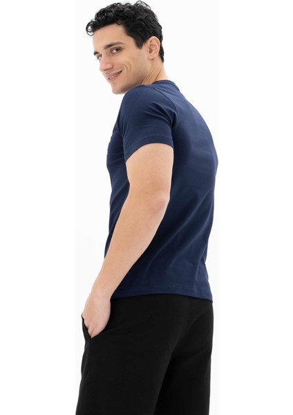 Erkek Slim Fit Bisiklet Yaka Tişört Y25344452201