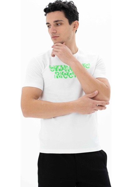 Erkek Slim Fit Bisiklet Yaka Tişört Y25344452001