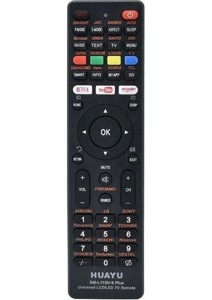 Huayu Kl RM-L1130+X Plus Siyah Unıversal LCD LED Tv Kumanda (4887)