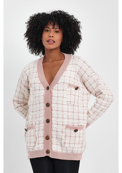 Desenli Cepli Triko Hırka (A91022-S)