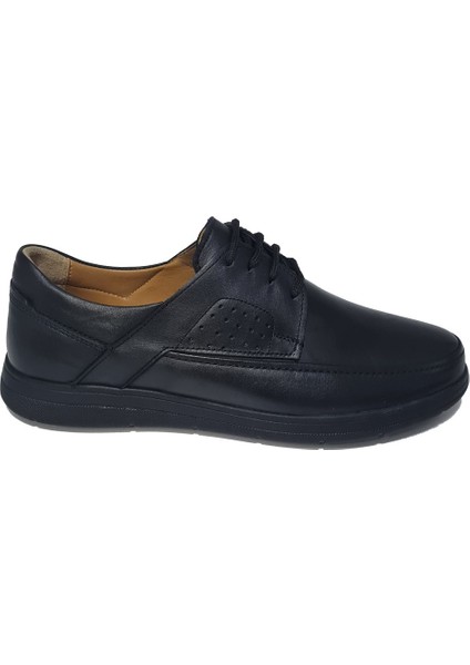 Bağcıklı Üst Yan Kısım Nokta Baskılı Hakiki Deri Erkek Konfor Ayakkabı AY-221-Y fiyatları