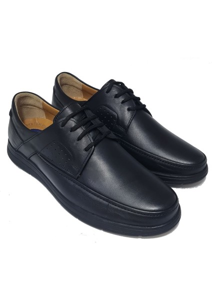 Bağcıklı Üst Yan Kısım Nokta Baskılı Hakiki Deri Erkek Konfor Ayakkabı AY-221-Y modelleri