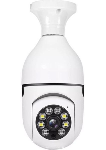 Gece Görüşlü 360 Derece LED Işık 1080P Wifi Kamera Kablosuz Panoramik Ev Güvenlik Ampul Kamerası
