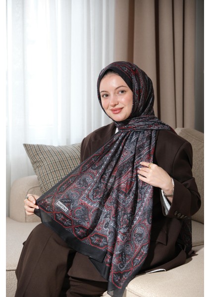 Soft Etnik 0181 Koyu Gri Şal