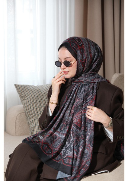 Soft Etnik 0181 Koyu Gri Şal