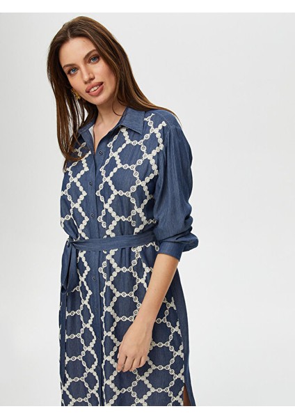 Önü Brode Nakışlı Gömlek Elbise S25ELB038 fiyatları