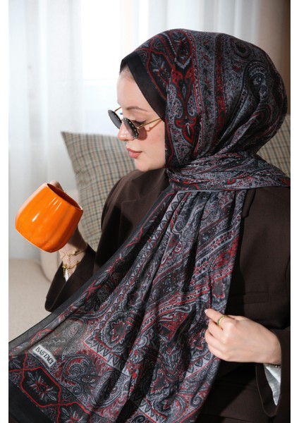 Soft Etnik 0181 Koyu Gri Şal