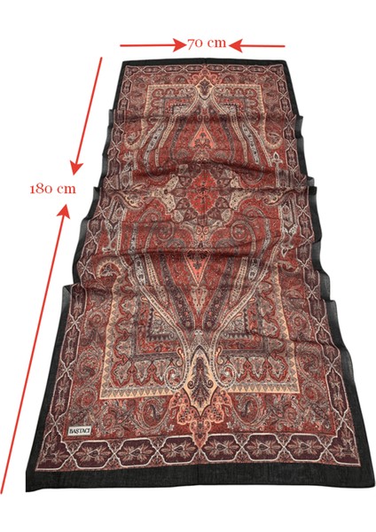 Soft Etnik 0181 Kırmızı Şal