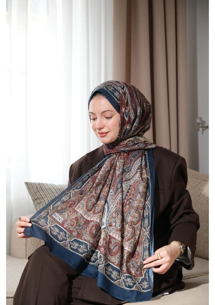 Soft Etnik 0181 Koyu Lacivert Şal