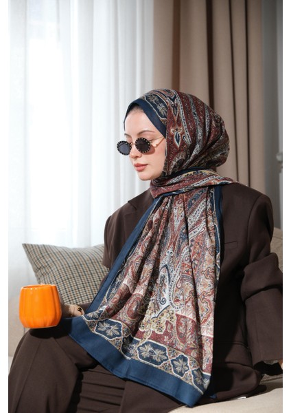 Soft Etnik 0181 Koyu Lacivert Şal