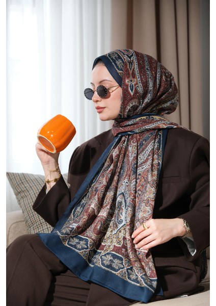 Soft Etnik 0181 Koyu Lacivert Şal