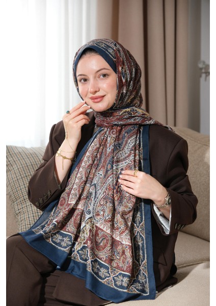 Soft Etnik 0181 Koyu Lacivert Şal