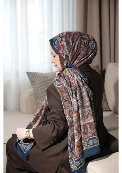 Soft Etnik 0181 Koyu Lacivert Şal