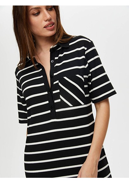 Polo Yaka Çizgili Kaşkorse Elbise S25ELB032 fırsatları