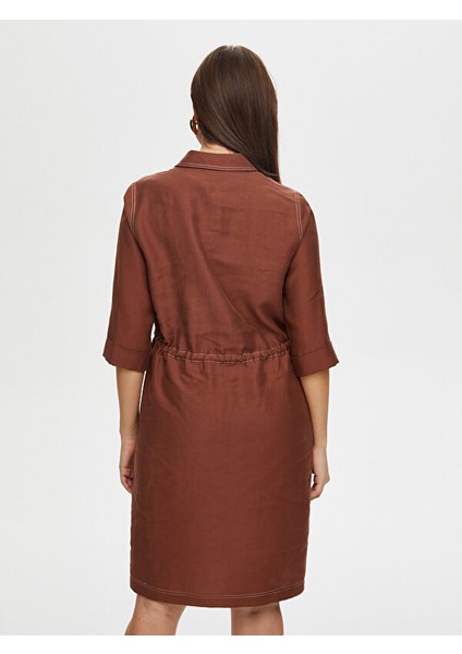 Beli Tünelli 3/4 Kol Tensel Keten Elbise S25ELB016 fırsatları