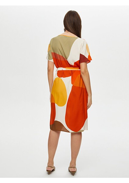 Geometrik Soyut Desen Viskon Torba Elbise S25ELB028 indirimleri