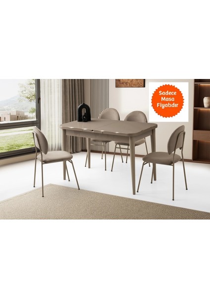 Kelebek Ortadan Açılır Büyüyen Yemek Masası Cappicino 90 x 160 cm
