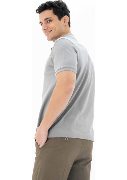 Erkek %100 Pamuk Basic Polo Yaka Regular Fit T-shirt Y25374351201