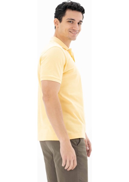 Erkek %100 Pamuk Basic Polo Yaka Regular Fit T-shirt Y25374351201
