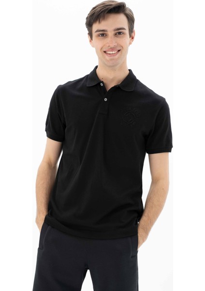 Erkek Baskılı Regular Fit % 95 Pamuklu %5 Likralı Polo Yaka T-Shirt Y25374302701 fırsatları