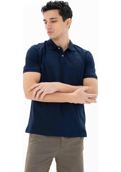 Erkek Baskılı Regular Fit % 95 Pamuklu %5 Likralı Polo Yaka T-Shirt Y25374302701 fırsatları