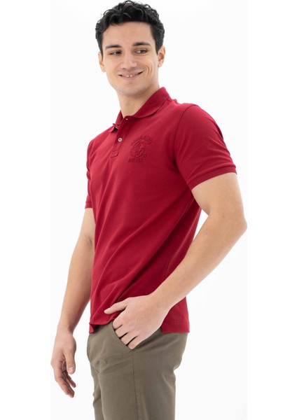 Erkek Baskılı Regular Fit % 95 Pamuklu %5 Likralı Polo Yaka T-Shirt Y25374302701