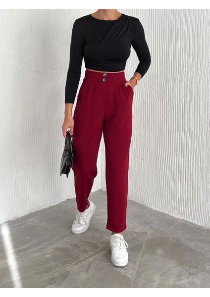 Örme Krep Pantolon Çift Düğmeli fiyatları
