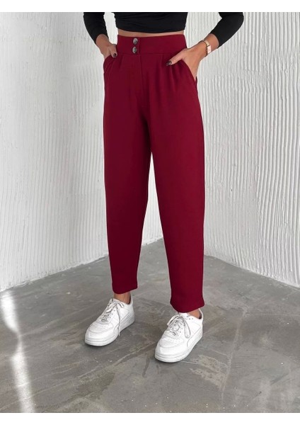 Örme Krep Pantolon Çift Düğmeli indirimleri