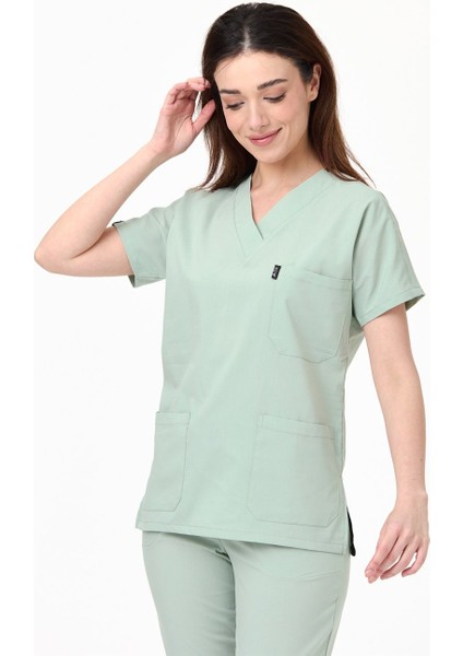 Ultralycra Spaniard - Likralı Doktor Hemşire Forma Takımı Scrubs Üniforma Cerrahi Takım (Kadın), Su Yeşili indirimleri