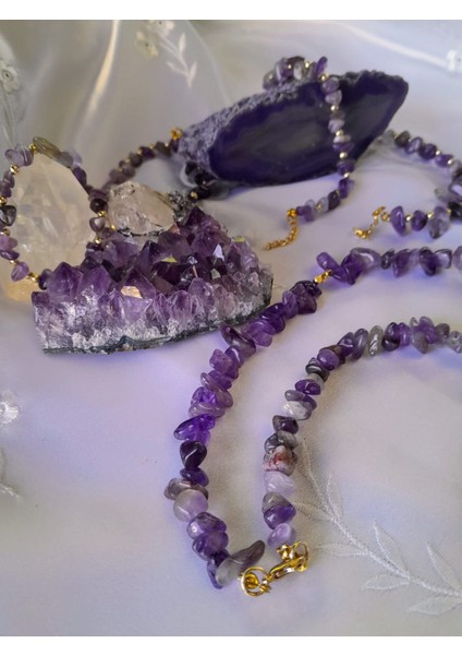 Ametist Doğal Taş Kolye