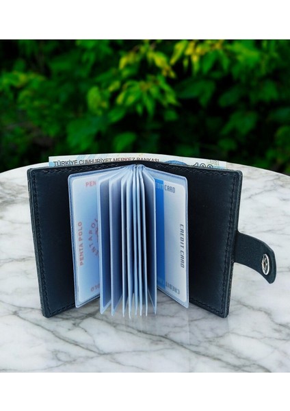 Cronder Deri Şeffaf Gözlü Cüzdan Kartlık