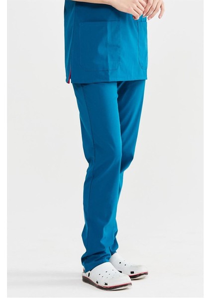 Ultralycra Basic - Likralı Doktor Hemşire Scrubs Tek Alt Cerrahi Forma (Unısex), Petrol Mavi fiyatları