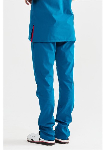 Ultralycra Basic - Likralı Doktor Hemşire Scrubs Tek Alt Cerrahi Forma (Unısex), Petrol Mavi fırsatları