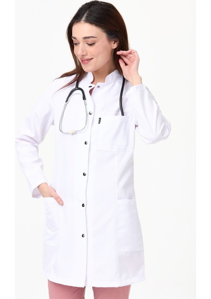 Hakim Yaka 85 cm Doktor Hemşire Öğretmen Önlüğü (Kadın), Beyaz fiyatları