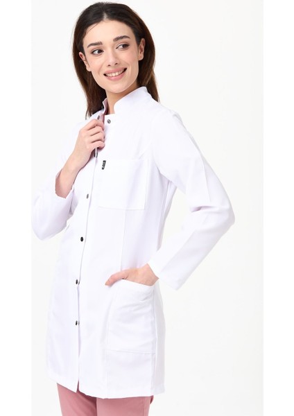 Hakim Yaka 85 cm Doktor Hemşire Öğretmen Önlüğü (Kadın), Beyaz fırsatları
