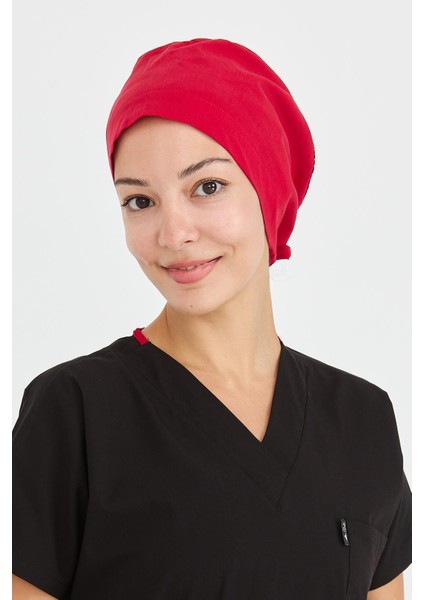 Likralı Doktor Hemşire Cerrahi Bone Aşçı Bonesi Iş Bandanası, Kırmızı fiyatları