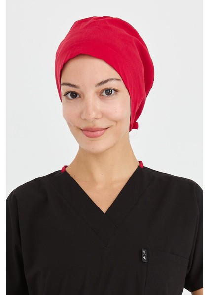 Likralı Doktor Hemşire Cerrahi Bone Aşçı Bonesi Iş Bandanası, Kırmızı modelleri