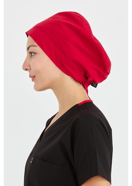 Likralı Doktor Hemşire Cerrahi Bone Aşçı Bonesi Iş Bandanası, Kırmızı fırsatları