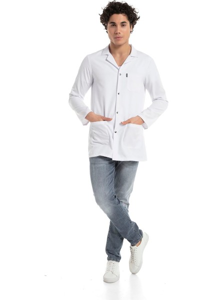 Klasik Yaka 85 cm Doktor Hemşire Öğretmen Önlüğü (Erkek), Beyaz fiyatları