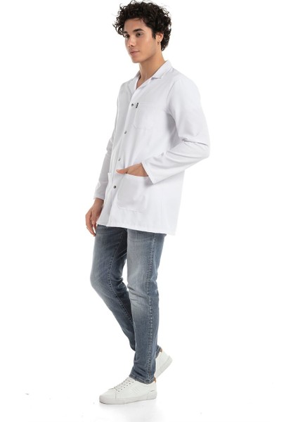 Klasik Yaka 85 cm Doktor Hemşire Öğretmen Önlüğü (Erkek), Beyaz modelleri