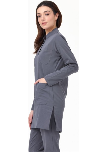 Ultralycra Modest - Likralı Doktor Hemşire Tesettür Forma Takımı Scrubs Üniforma Cerrahi Takım, Asfalt fırsatları