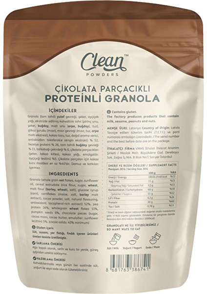 Protein Granola 300 Gr Çikolata Parçacıklı modelleri