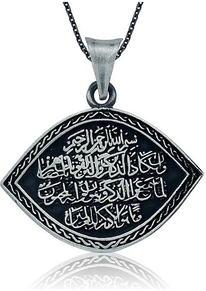 Gümüş Nazar Duası Bayan Kolye