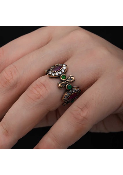 Gümüş Ayarlanabilen Otantik Mekik Kadın Yüzük modelleri