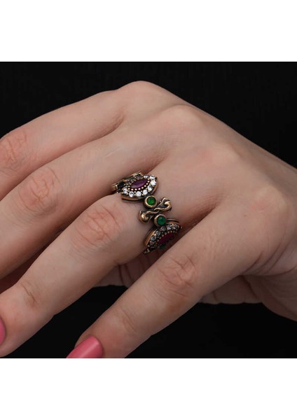 Gümüş Ayarlanabilen Otantik Mekik Kadın Yüzük fırsatları